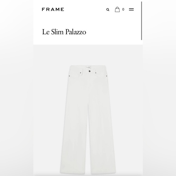 Frame Le palazzo white denim size 27 - like new